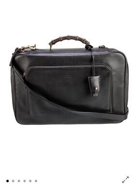 Gucci Black Leather Bag with Bamboo Top Handle